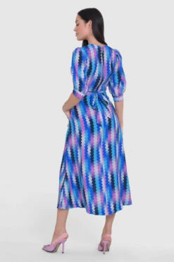 Closet London Blue A-Line Puff Sleeve Dress -Closet London Popular Shop D9391 29 80436.1685457358