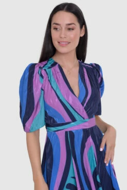 Closet London Navy Wrap Full Skirt Dress -Closet London Popular Shop D9407 28 87333.1685457019