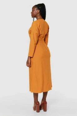 Closet London Copper Brown Wrap Dress -Closet London Popular Shop D9436 COPPER 64824 26280.1690195376