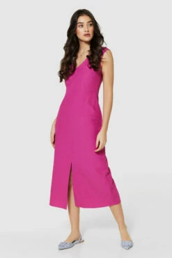 Closet London Fuchsia Pencil Dress -Closet London Popular Shop D9441 FUSCHIA 64955 71402.1691074537