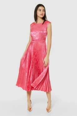 Closet London Pink Floral Pleated Dress -Closet London Popular Shop D9454 PINK 64780 56927.1690195590