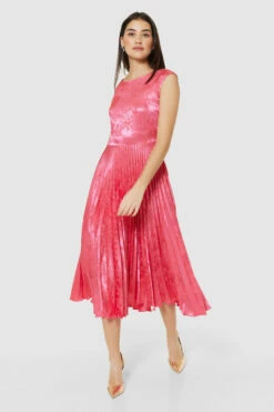 Closet London Pink Floral Pleated Dress -Closet London Popular Shop D9454 PINK 64787 71157.1690195591