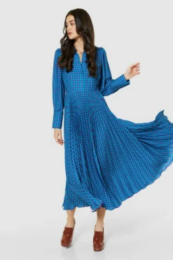 Closet London Purple Pleated Shirt Dress -Closet London Popular Shop D9515 PURPLE 65012 46120.1690195313