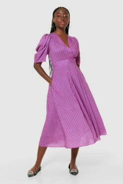 Closet London Pink Full Skirt Wrap Dress