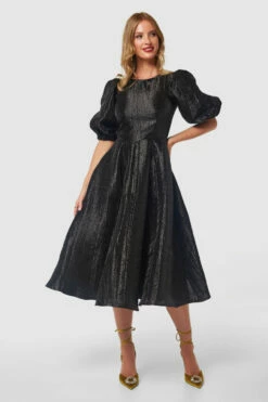 Closet Gold Black A-line Paneled Skirt Dress -Closet London Popular Shop D9520 BLACK Closet London1104 32769.1694516518