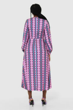Closet London Purple Print A-Line Dress -Closet London Popular Shop D9521 PURPLE 64217 91421.1690894940