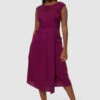 Closet London Purple Maroon A-Line Dress