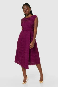 Closet London Purple Maroon A-Line Dress -Closet London Popular Shop D9530 MAROON 65613 05393.1691074335