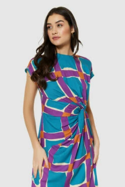 Closet London Teal A-Line Twist Dress -Closet London Popular Shop D9532 TEAL 65798 72618.1691075790