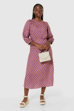 Closet London Purple Maroon Tie Back Midi Dress -Closet London Popular Shop D9536 MAROON 64904 47768.1690195091