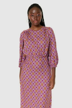 Closet London Purple Maroon Tie Back Midi Dress -Closet London Popular Shop D9536 MAROON 64909 83631.1690195094