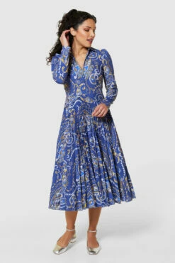 Closet London Navy Pleated Shirt Dress -Closet London Popular Shop D9602 NAVY 2455 35908.1693559834