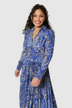 Closet London Navy Pleated Shirt Dress -Closet London Popular Shop D9602 NAVY 2465 93561.1693559867