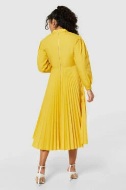 Closet London Pleated Yellow Wrap Dress -Closet London Popular Shop D9622 YELLOW 2907 73468.1691076484