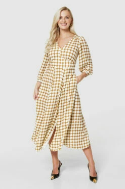 Closet LondonLight Brown Full Skirt Wrap Dress -Closet London Popular Shop D9644 LIGHT BROWN 0861 80408.1693566575