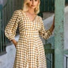 Closet LondonLight Brown Full Skirt Wrap Dress -Closet London Popular Shop D9644 Light Brown 1 82442.1694101993