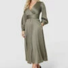 Closet London Olive Full Skirt Midi Dress