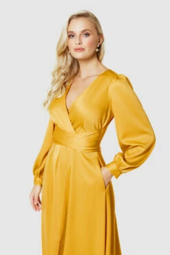 Closet LondonYellow Full Skirt Midi Dress -Closet London Popular Shop D9651 YELLOW 2335 41140.1693567072