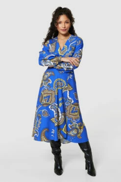 Closet London Royal Blue High-Low Wrap Dress -Closet London Popular Shop D9659 ROYAL BLUE 1877 62733.1694517979