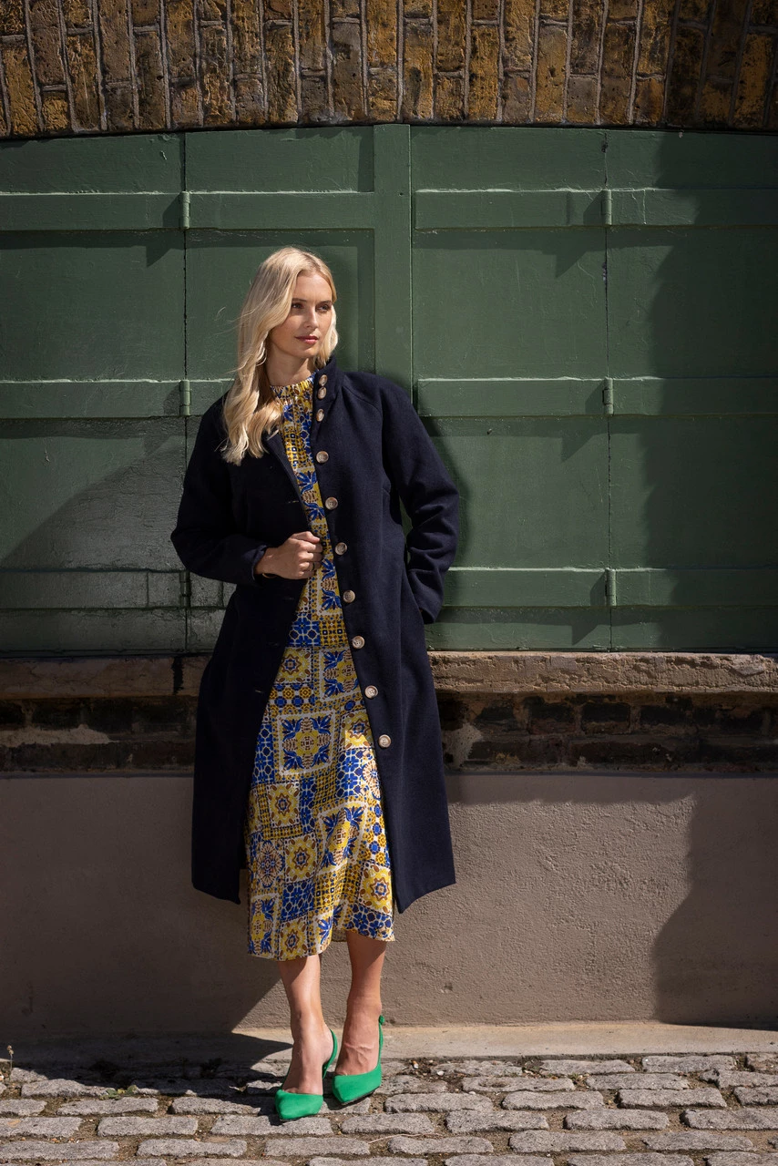 Closet London Navy Long Coat 6 Closet London Navy Long Coat - Image 4