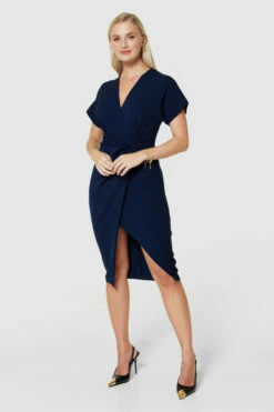 Closet London Navy Kimono Pencil Dress -Closet London Popular Shop D9707 NAVY 0808 46739.1693841387
