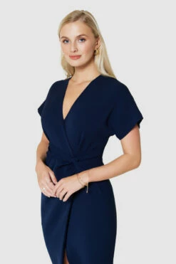 Closet London Navy Kimono Pencil Dress -Closet London Popular Shop D9707 NAVY 0815 10382.1693841368