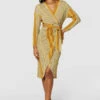 Closet London Tobacco PencilWrap Dress
