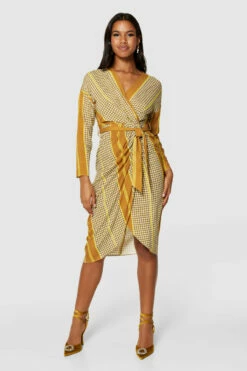 Closet London Tobacco PencilWrap Dress -Closet London Popular Shop D9716 TOBACCO 4509 14597.1698745168
