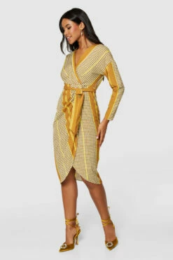 Closet London Tobacco PencilWrap Dress -Closet London Popular Shop D9716 TOBACCO 4510 73341.1698745169