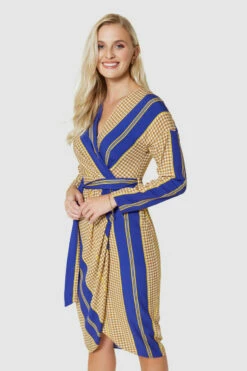 Closet London Light Brown Pencil Wrap Dress -Closet London Popular Shop D9716 LIGHT BROWN 1055 36835.1693567288