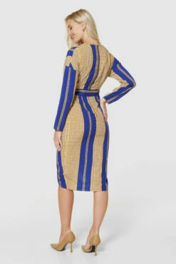 Closet London Light Brown Pencil Wrap Dress -Closet London Popular Shop D9716 LIGHT BROWN 1064 30265.1693567292