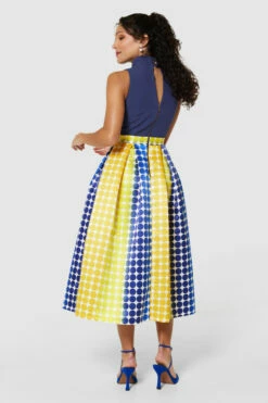 Closet London Navy Full Skirt Dress -Closet London Popular Shop D9740 NAVY 1000 31425.1693567357