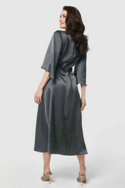 Closet London Grey A-Line Wrap Dress -Closet London Popular Shop D9895 GREY 20230405 Closet London27409 07030.1696607199