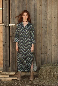 Closet London Green Print Shirt Midi Dress