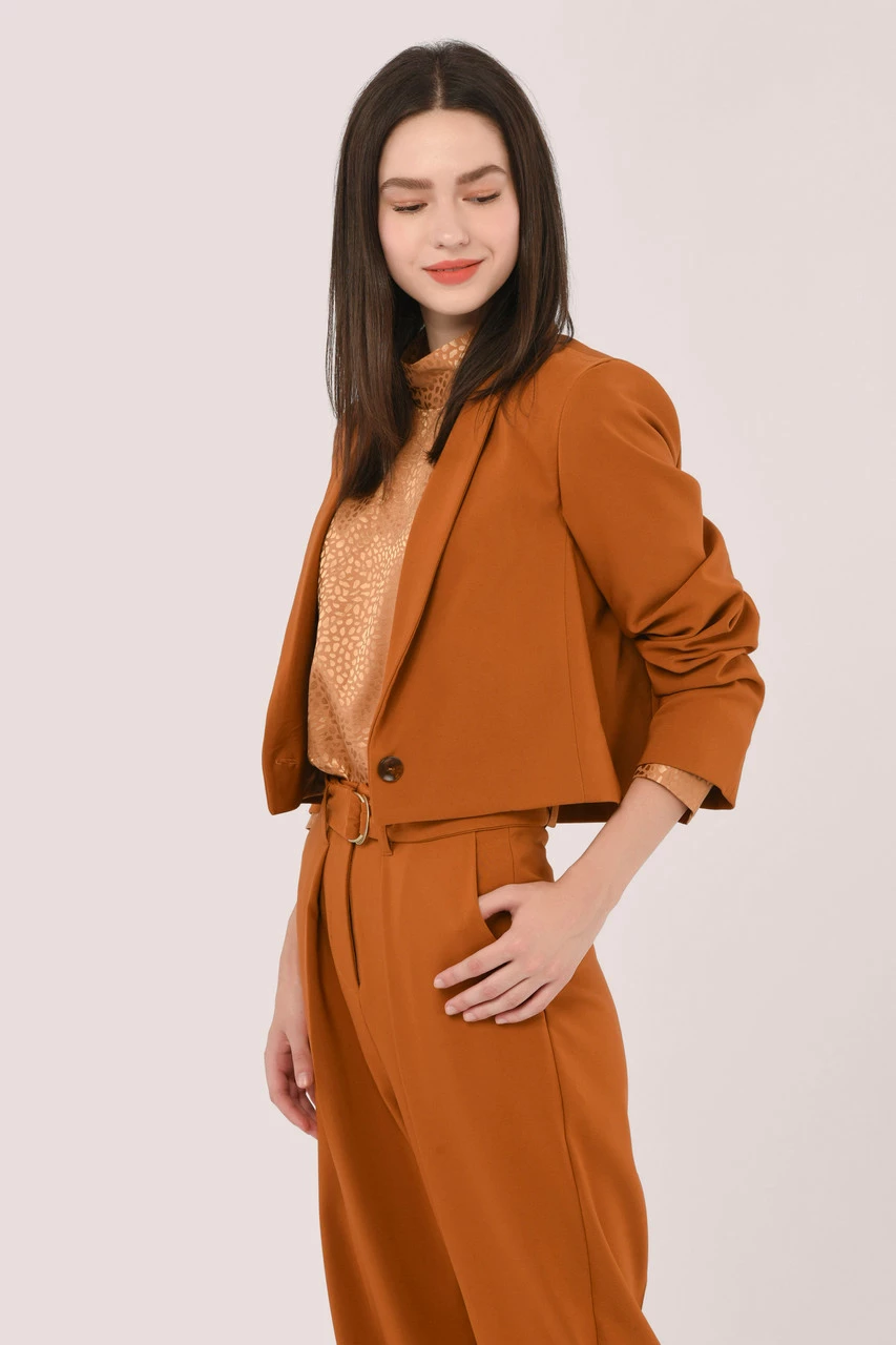 Closet London Tan Cropped Jacket 4 Closet London Tan Cropped Jacket - Image 2