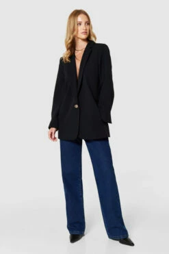 Closet London Black Oversized Blazer -Closet London Popular Shop J9736 BLACK 15110 36895.1692896906