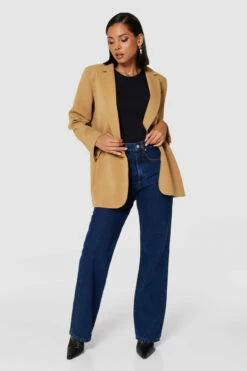 Closet London Camel Oversized Blazer -Closet London Popular Shop J9736 CAMEL MC 190 14602 47557.1692897026