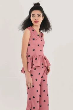 Closet London Pink V-Neck Gathered Hem Blouse -Closet London Popular Shop JB6514 JT6515 DSC 3733 24288.1617123138