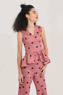 Closet London Pink V-Neck Gathered Hem Blouse -Closet London Popular Shop JB6514 JT6515 DSC 3744 03146.1619618903