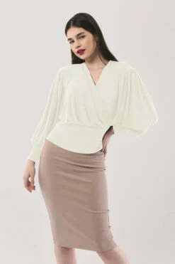Closet London Ivory Puff Sleeve Wrap Top -Closet London Popular Shop JB6710 DSC 7662 10578.1612875311.1280.1280 49787.1633089978
