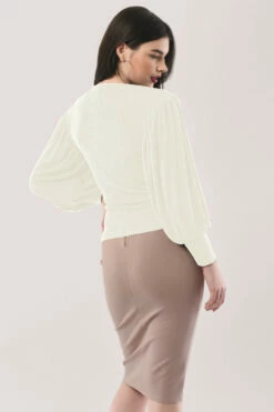 Closet London Ivory Puff Sleeve Wrap Top -Closet London Popular Shop JB6710 DSC 7671 94943.1612875322.1280.1280 82252.1625155156