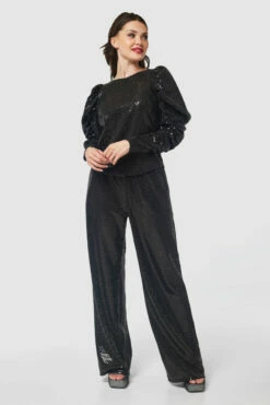 Closet London Black Wide Leg Flared Trousers -Closet London Popular Shop JB9853 BLACKJT9855 BLACK20230405 Closet London0886 89086.1697114025