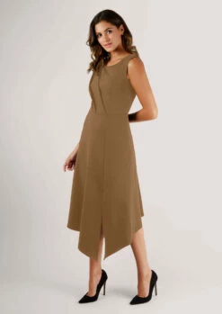 Closet London Brown Draped Front A-Line Midi Dress 7 Closet London Brown Draped Front A-Line Midi Dress -Closet London Popular Shop JD4801 BLACK 1 45965.1637597293
