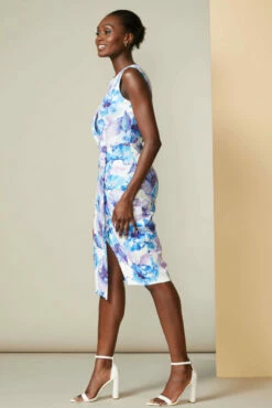 Closet London Blue Draped Sleeveless Wrap Pencil Dress -Closet London Popular Shop JD4971 19 02 25 Closet 1036 36691.1566293090