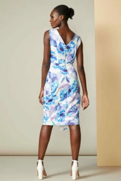 Closet London Blue Draped Sleeveless Wrap Pencil Dress -Closet London Popular Shop JD4971 19 02 25 Closet 1045 27351.1566293098