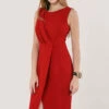 Closet London Red Sleeveless Wrap Pencil Dress -Closet London Popular Shop JD5195 DSC 2830 11541.1633089636