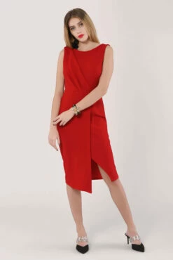 Closet London Red Sleeveless Wrap Pencil Dress -Closet London Popular Shop JD5195 DSC 2843 65613.1571826705