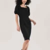 Closet London Black Square Neck Pencil Puff Sleeve Dress -Closet London Popular Shop JD6242 DSC 1277 58452.1633089797