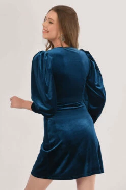 Closet London Navy Velvet Wrap Dress -Closet London Popular Shop JD6455 DSC 8707 87252.1603984639