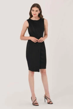 Closet London Black Draped Sleeveless Wrap Dress